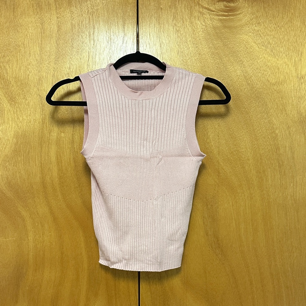 Dynamite Light Pink Ribbed Tank Top